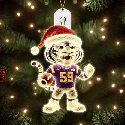 COMBO LSU CHRISTMAS TREE TOPPER WITH LED ORNAMENT LNTH
