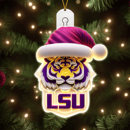 COMBO LSU CHRISTMAS TREE TOPPER WITH LED ORNAMENT LNTH