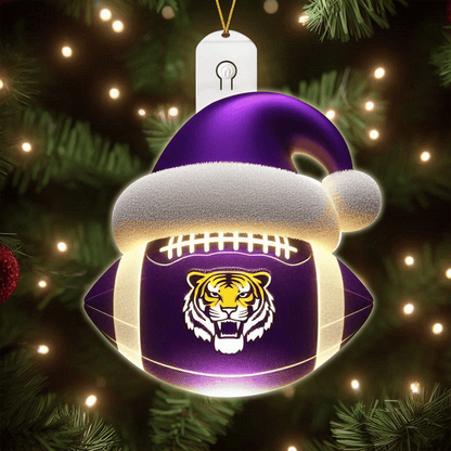 COMBO LSU CHRISTMAS TREE TOPPER WITH LED ORNAMENT LNTH
