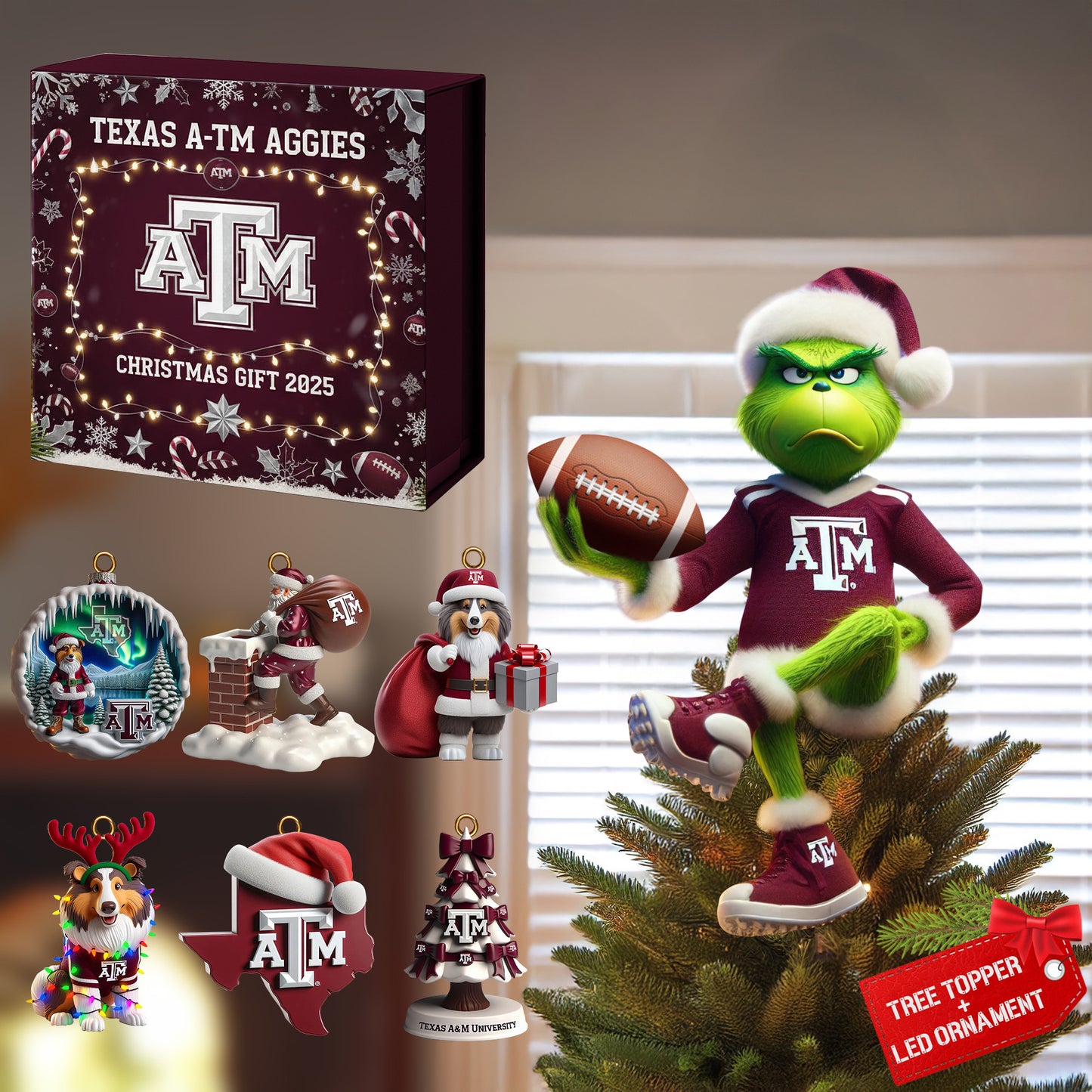 COMBO TAMA CHRISTMAS TREE TOPPER WITH ORNAMENT DAT