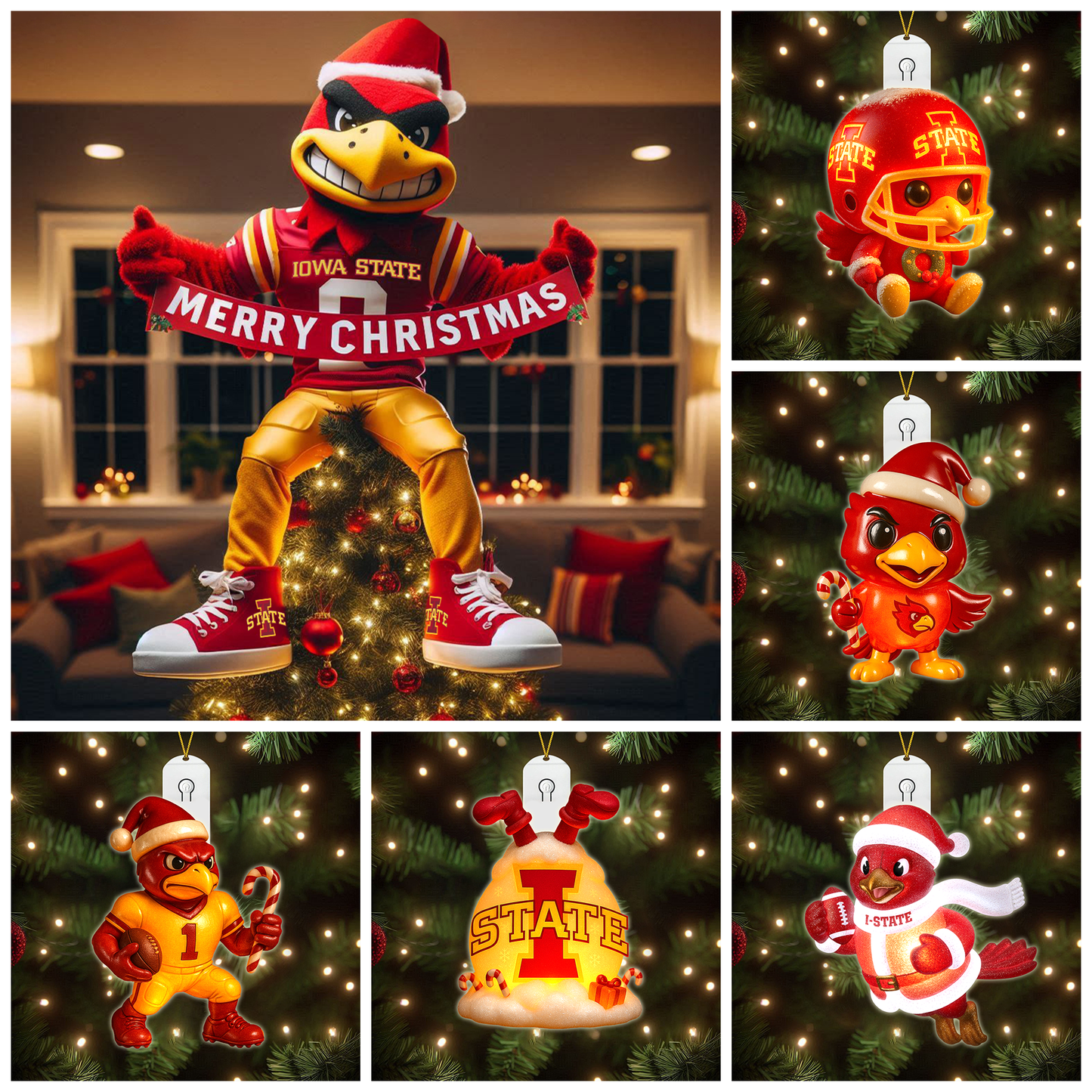 COMBO ISC CHRISTMAS TREE TOPPER WITH LED ORNAMENT LNTH