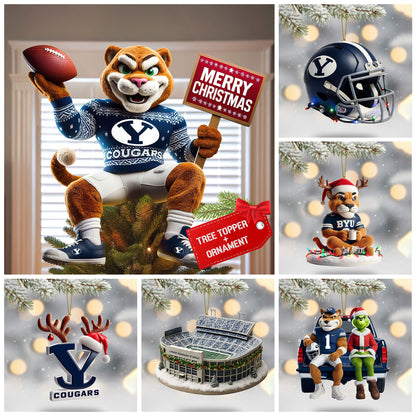 COMBO BYU CHRISTMAS TREE TOPPER WITH ORNAMENT DAT