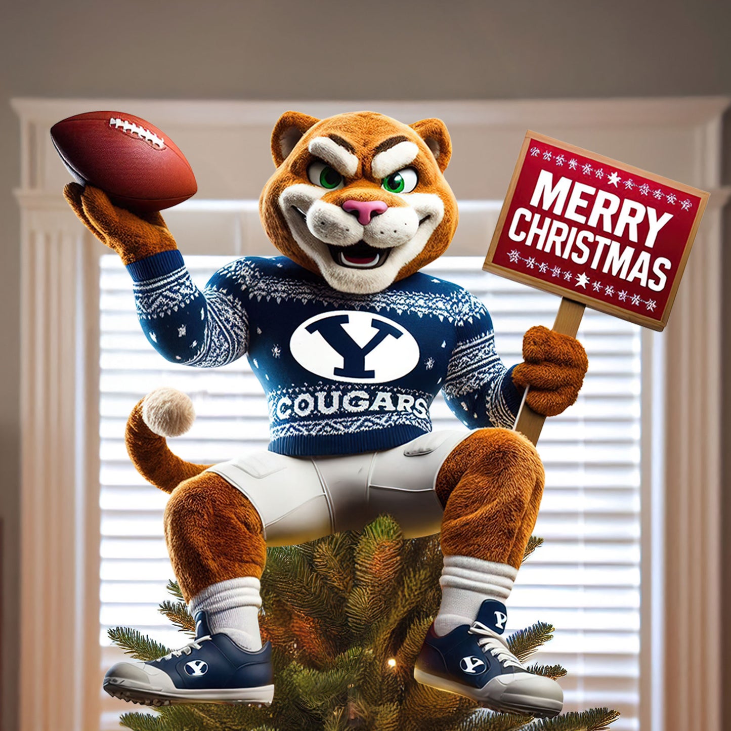COMBO BYU CHRISTMAS TREE TOPPER WITH ORNAMENT DAT