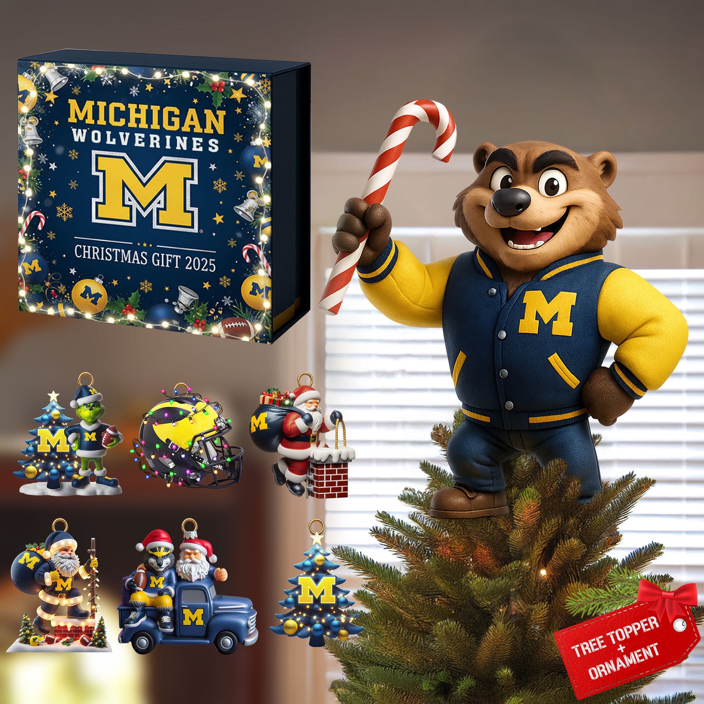 COMBO MWR CHRISTMAS TREE TOPPER WITH ORNAMENT DAT