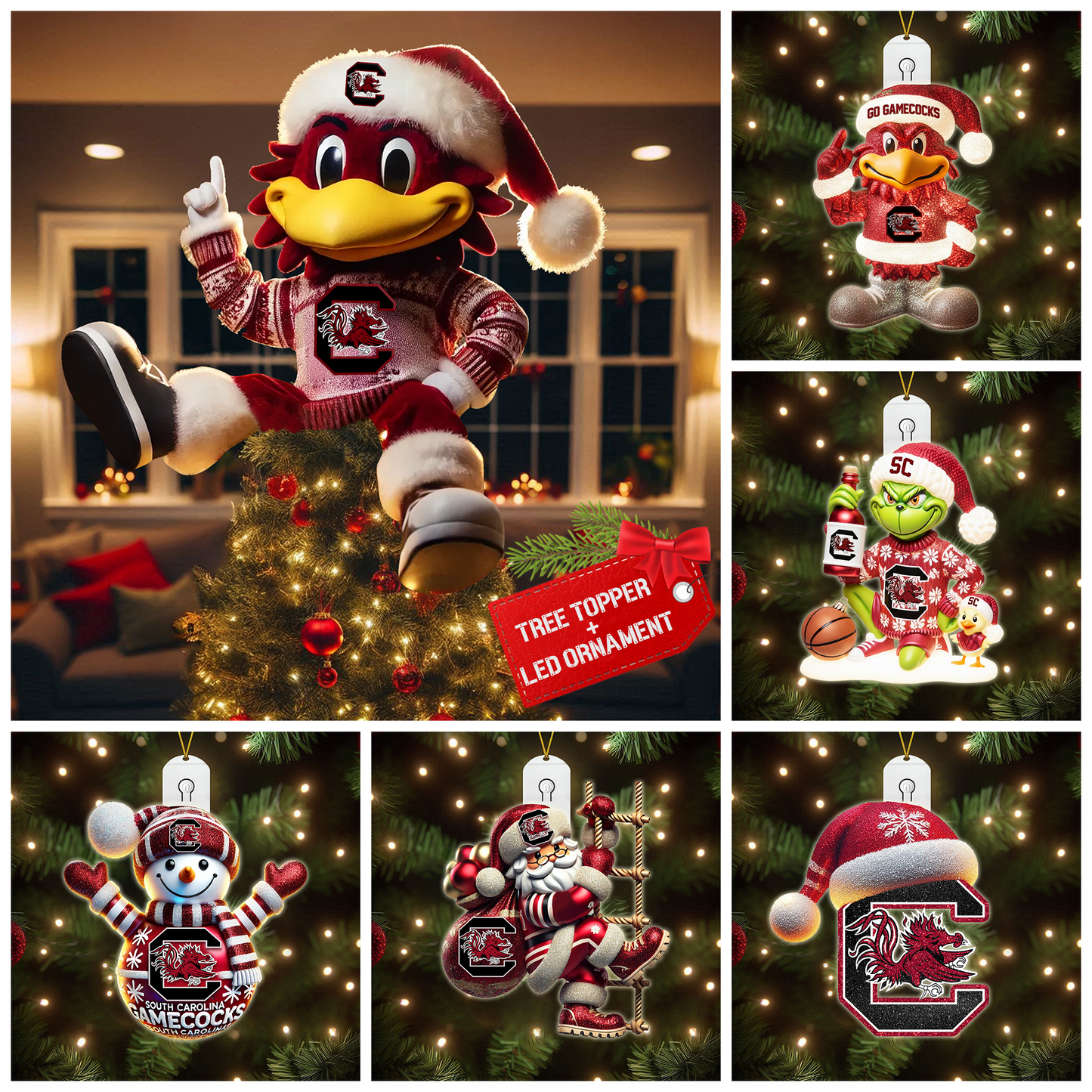 COMBO SCG CHRISTMAS TREE TOPPER WITH LED ORNAMENT LNTH