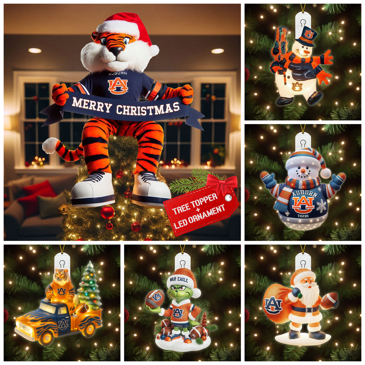 COMBO ABTG CHRISTMAS TREE TOPPER WITH LED ORNAMENT LNTH