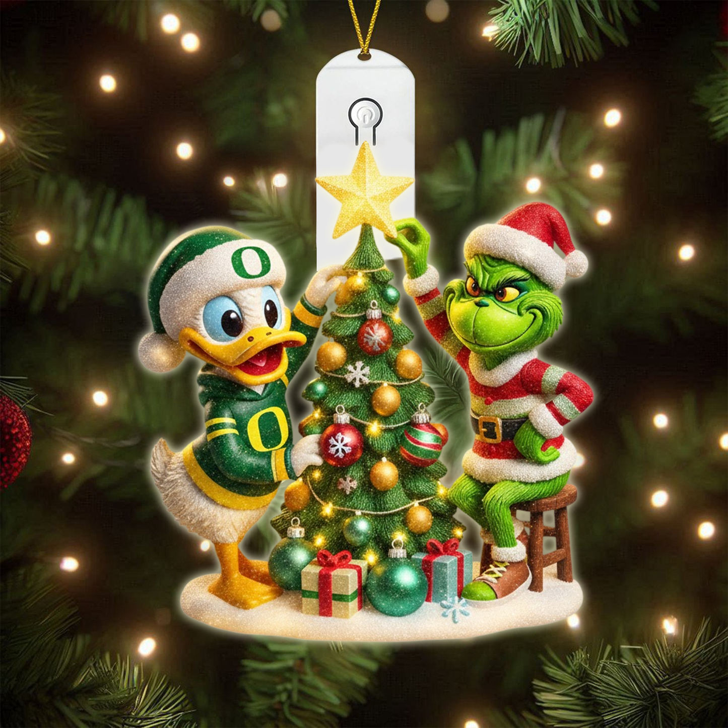 COMBO ORD CHRISTMAS TREE TOPPER WITH LED ORNAMENT LNTH