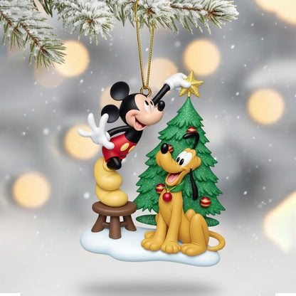 COMBO MICK CHRISTMAS SNOWBALL LED LIGHT WITH ORNAMENT TNSM