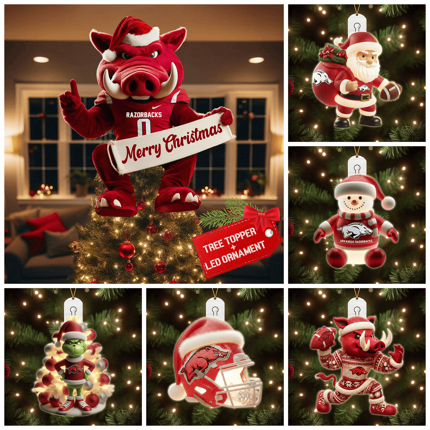 COMBO AKR CHRISTMAS TREE TOPPER WITH LED ORNAMENT LNTH