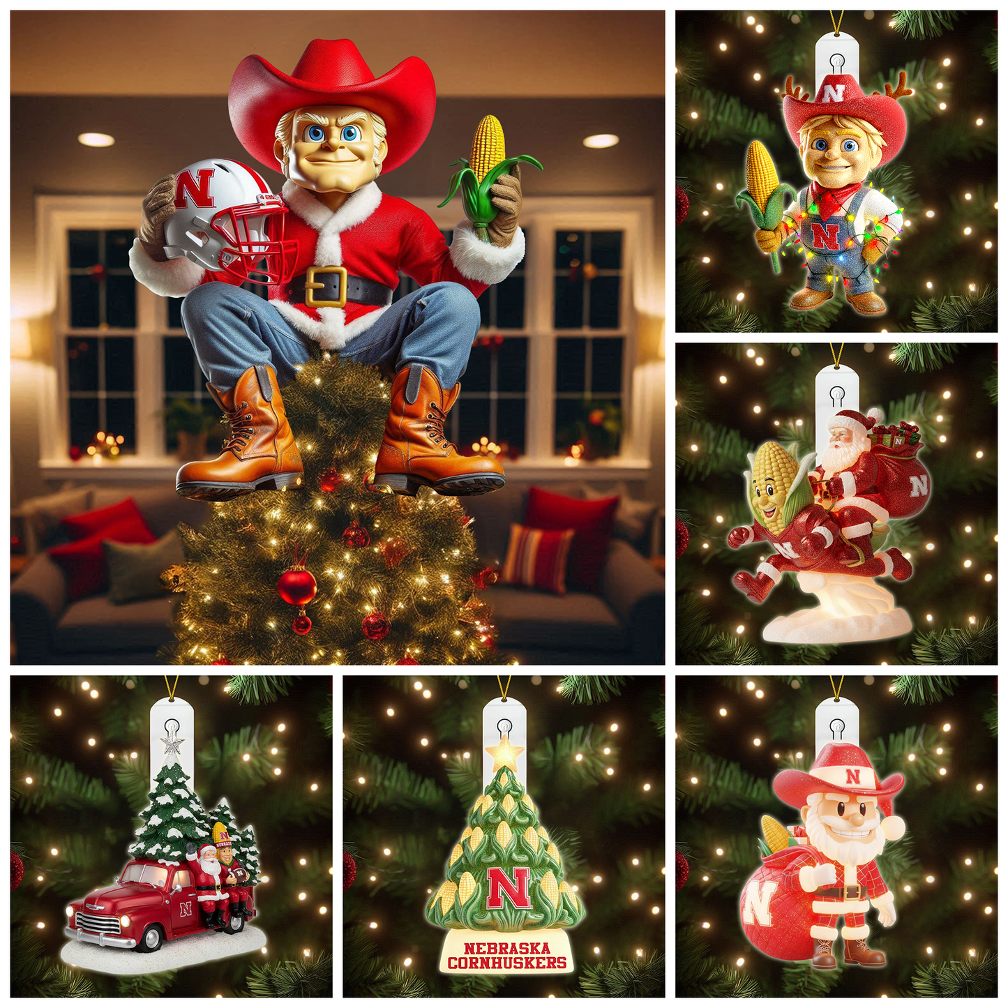 COMBO NCH CHRISTMAS TREE TOPPER WITH LED ORNAMENT LNTH