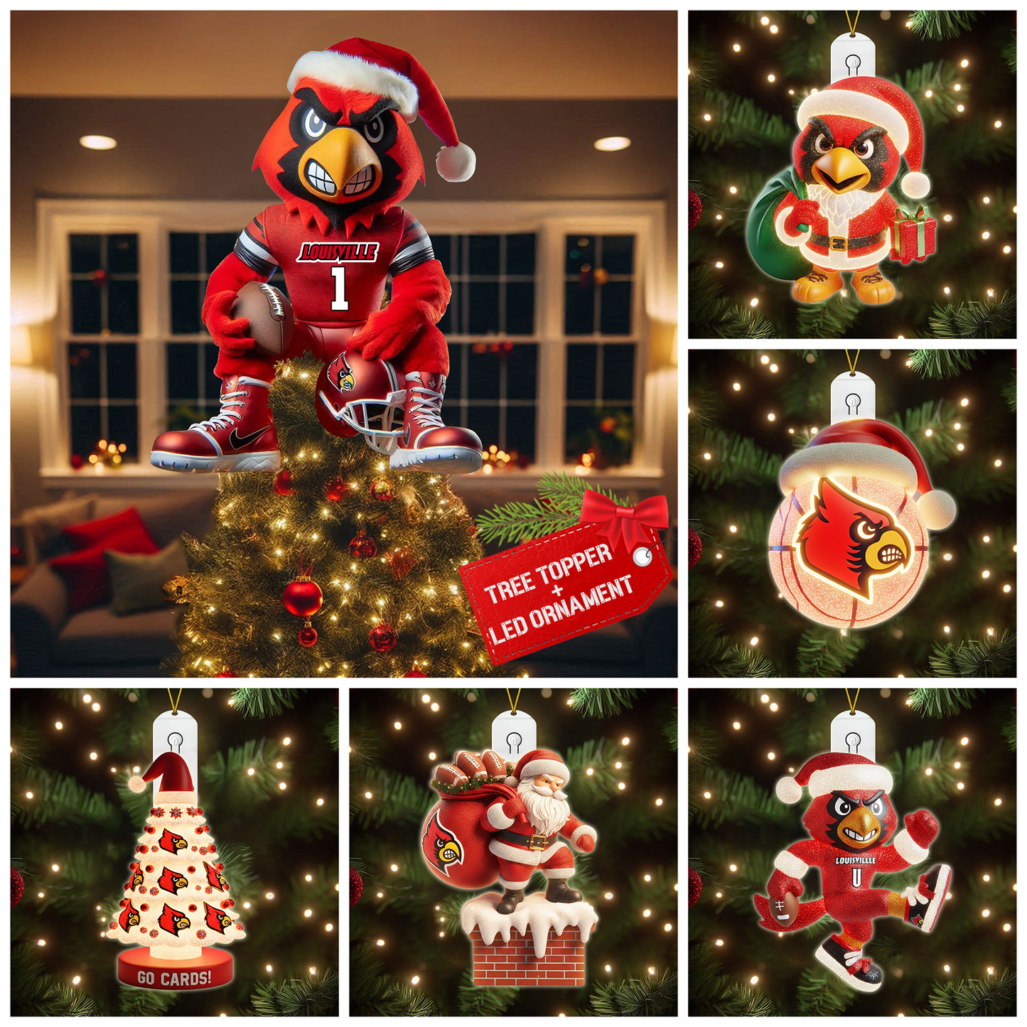 COMBO LVC CHRISTMAS TREE TOPPER WITH LED ORNAMENT LNTH