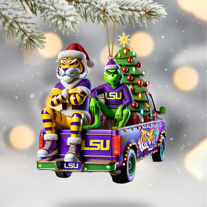 COMBO LSU CHRISTMAS TREE TOPPER WITH ORNAMENT DAT