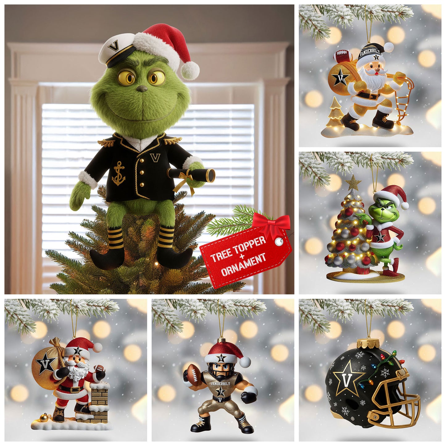 COMBO VDBC CHRISTMAS TREE TOPPER WITH ORNAMENT DAT