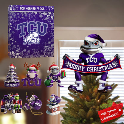 COMBO TCU CHRISTMAS TREE TOPPER WITH ORNAMENT DAT