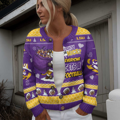 LSU CARDIGAN SWEATSHIRT WITH BUTTON HTTT