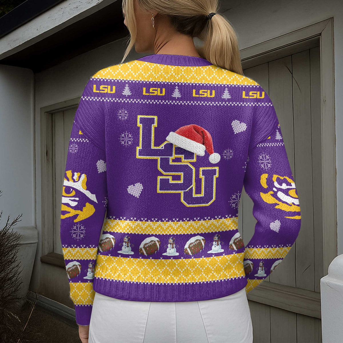 LSU CARDIGAN SWEATSHIRT WITH BUTTON HTTT