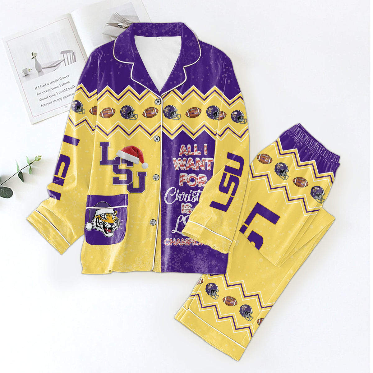 LSU Button Down Pajamas HTTT