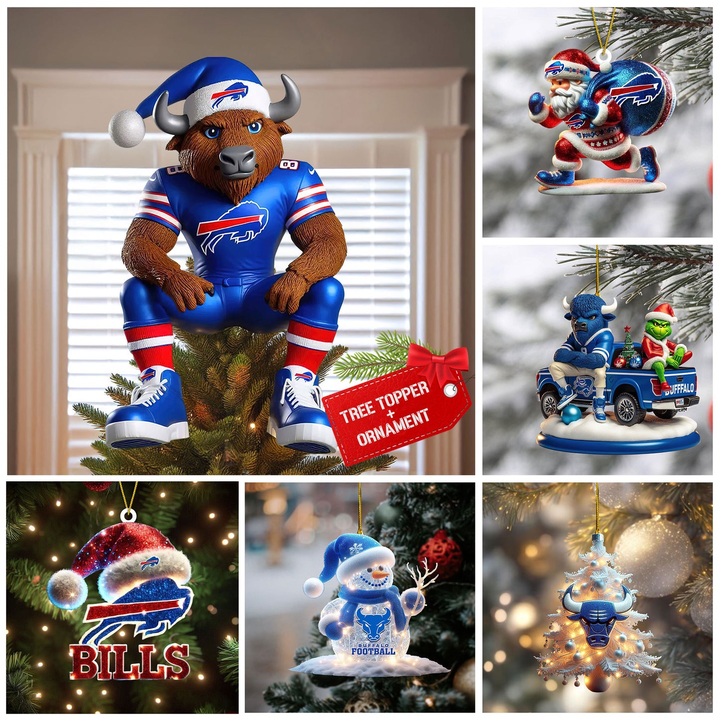 COMBO BFBL CHRISTMAS TREE TOPPER WITH ORNAMENT DAT