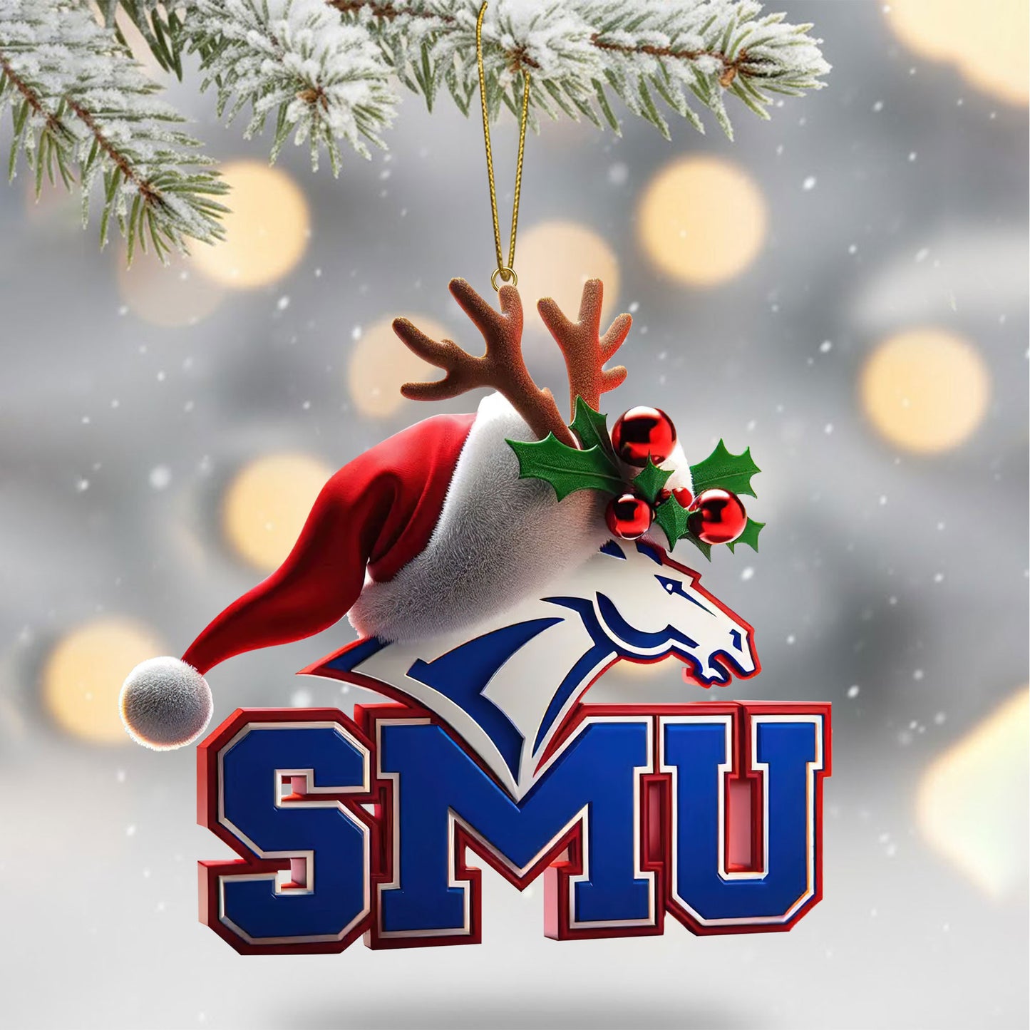 COMBO SMU CHRISTMAS TREE TOPPER WITH ORNAMENT DAT