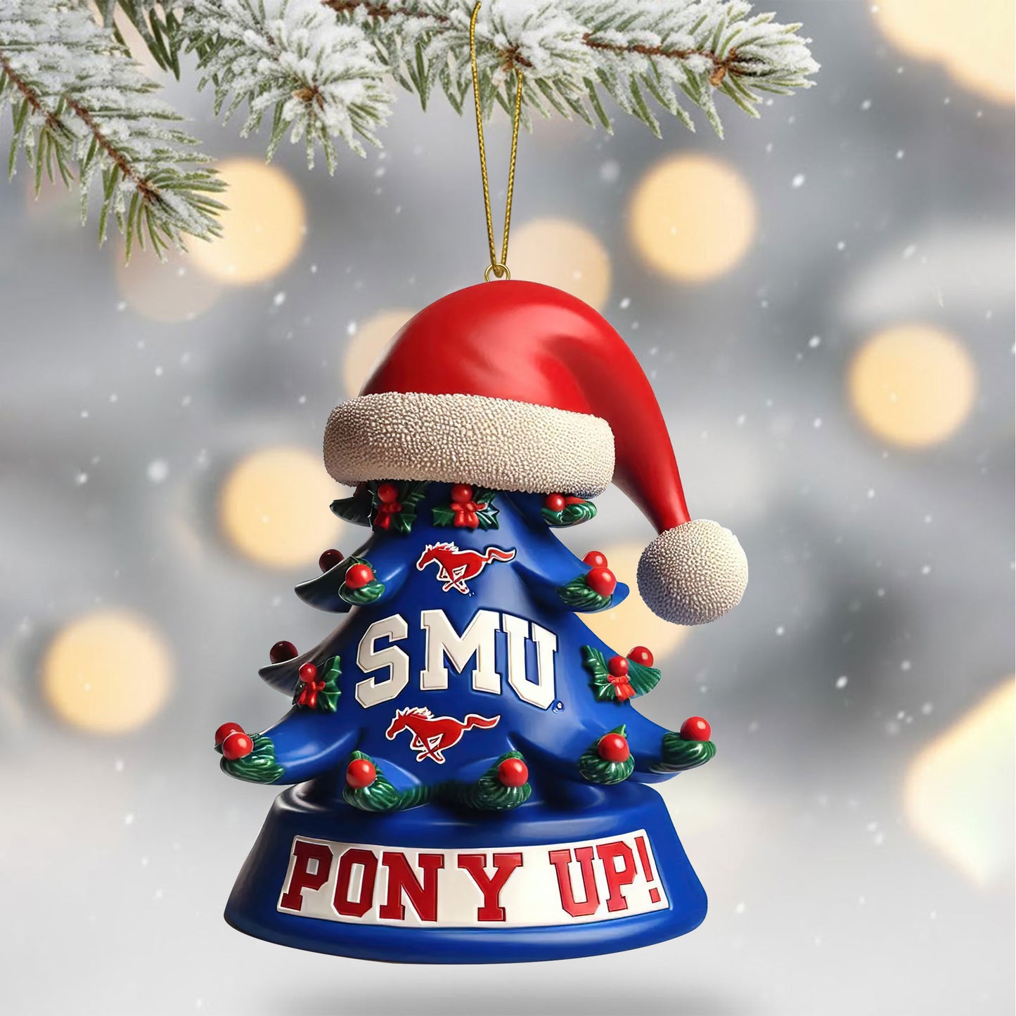 COMBO SMU CHRISTMAS TREE TOPPER WITH ORNAMENT DAT