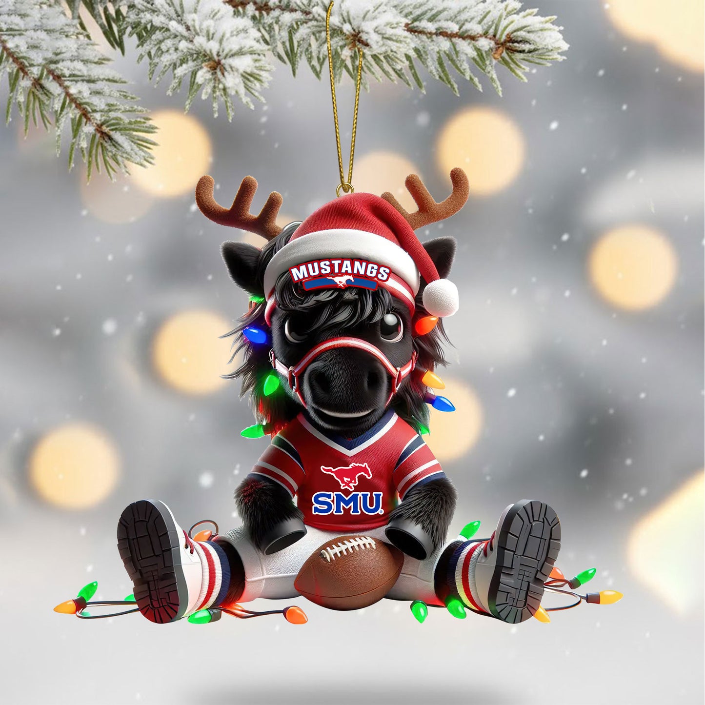 COMBO SMU CHRISTMAS TREE TOPPER WITH ORNAMENT DAT