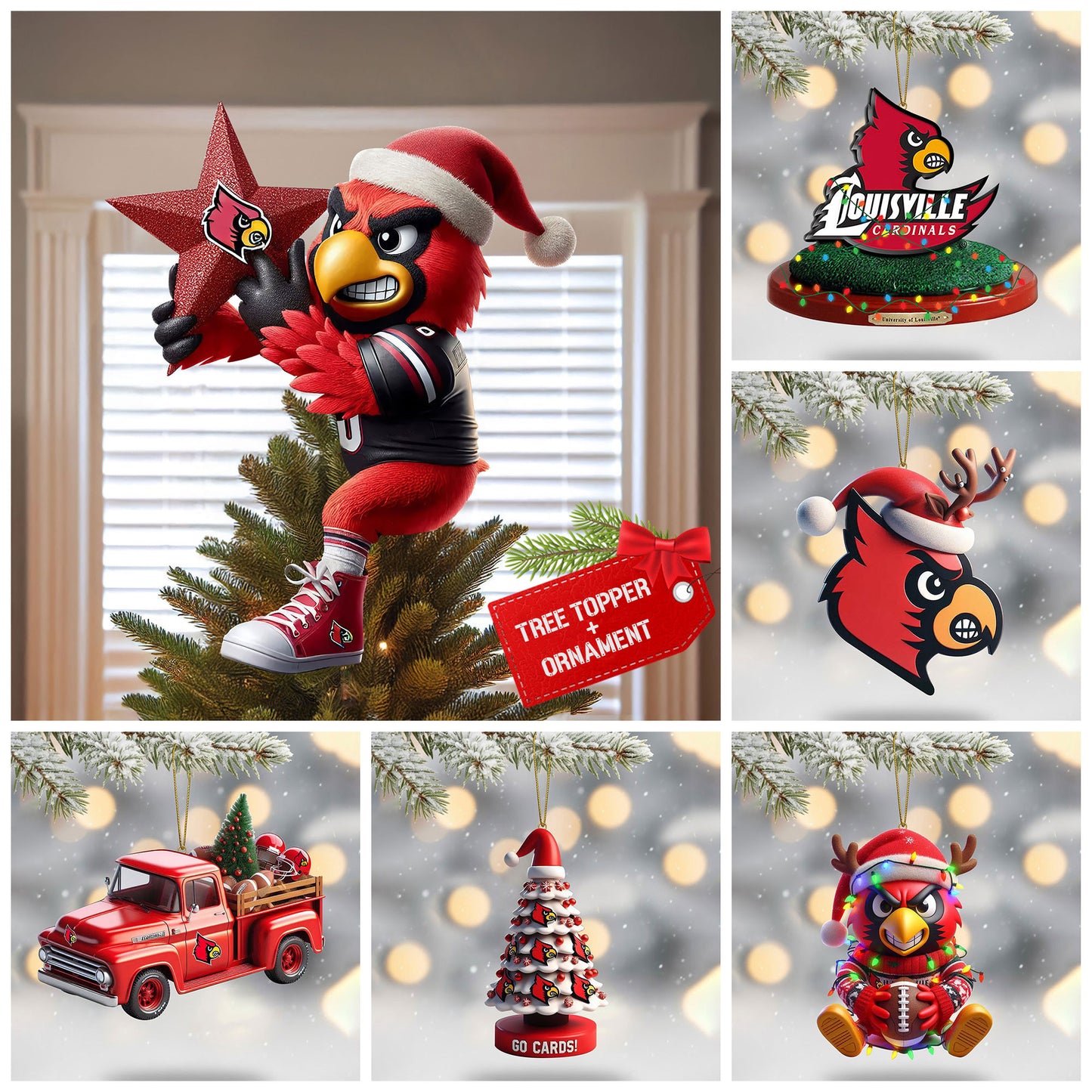 COMBO LVC CHRISTMAS TREE TOPPER WITH ORNAMENT DAT
