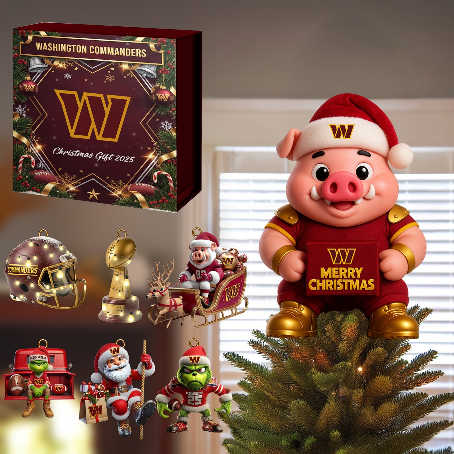 COMBO WCD CHRISTMAS TREE TOPPER WITH ORNAMENT DAT