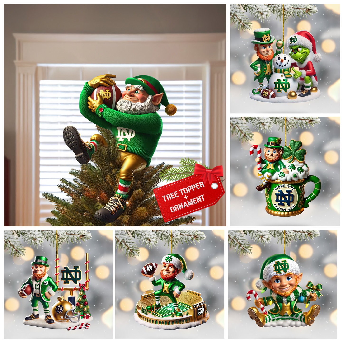 COMBO NDFI CHRISTMAS TREE TOPPER WITH ORNAMENT DAT