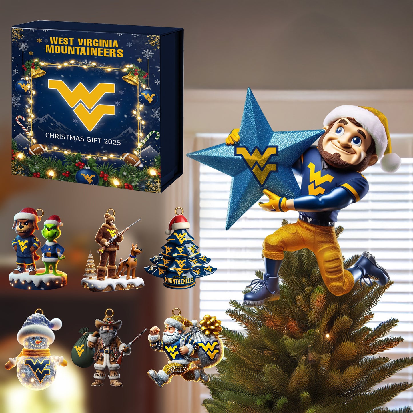 COMBO WVM CHRISTMAS TREE TOPPER WITH ORNAMENT DAT