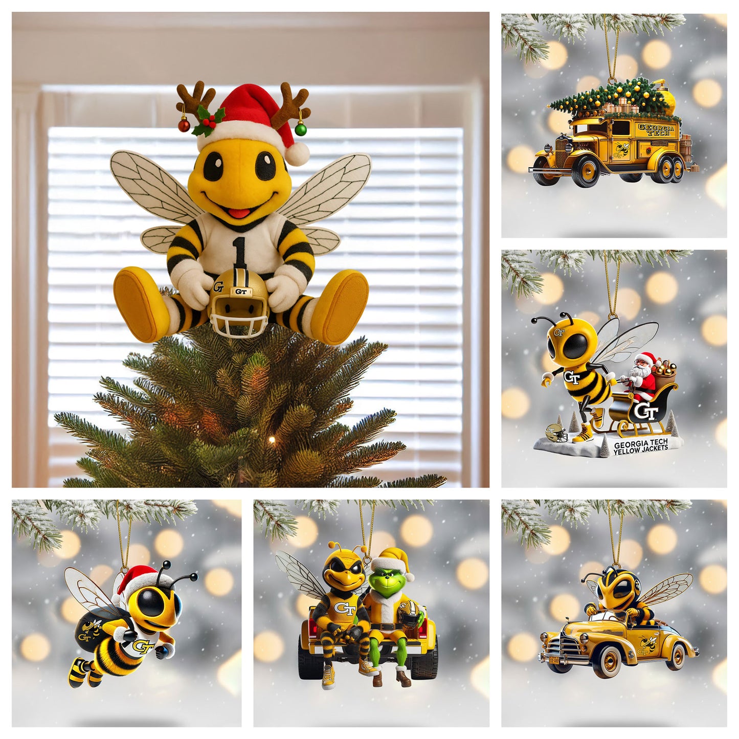 COMBO GTYJ CHRISTMAS TREE TOPPER WITH ORNAMENT DAT