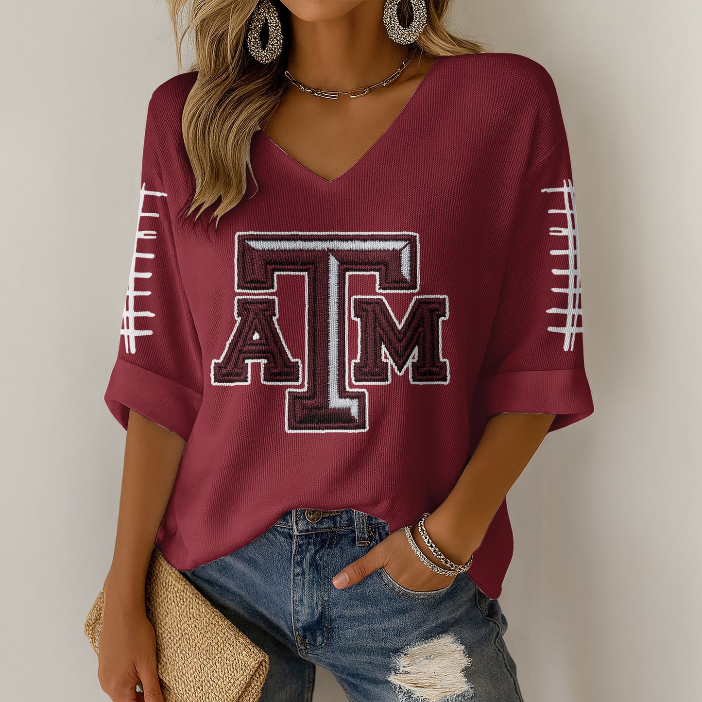 TAMA V-neck Long Sleeve Shirt DAT