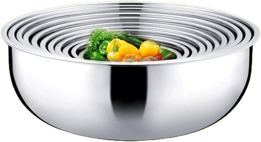 304 Stainless Steel Mixing Bowls 8-Piece Set, Pots and Pans Nesting Bowls, Kitchen & Dining Cookware Sets, Baking, Cooking