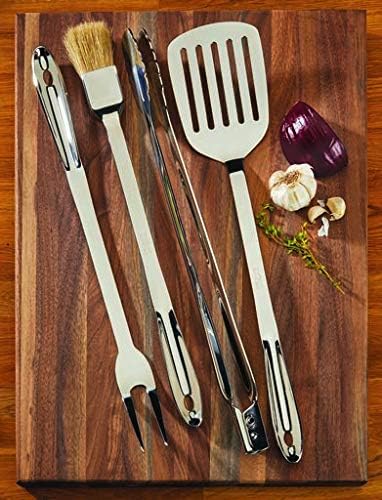 4-Piece Professional BBQ Tool Set – Stainless Steel with Case, Includes Pots & Pans for Cooking