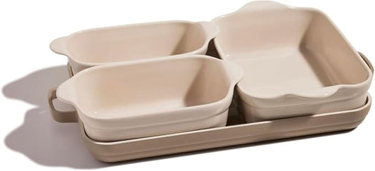 5-Piece Nonstick Ceramic Bakeware Set – Toxin-Free Cast Aluminum with Oven Pan, Bakers & Mat