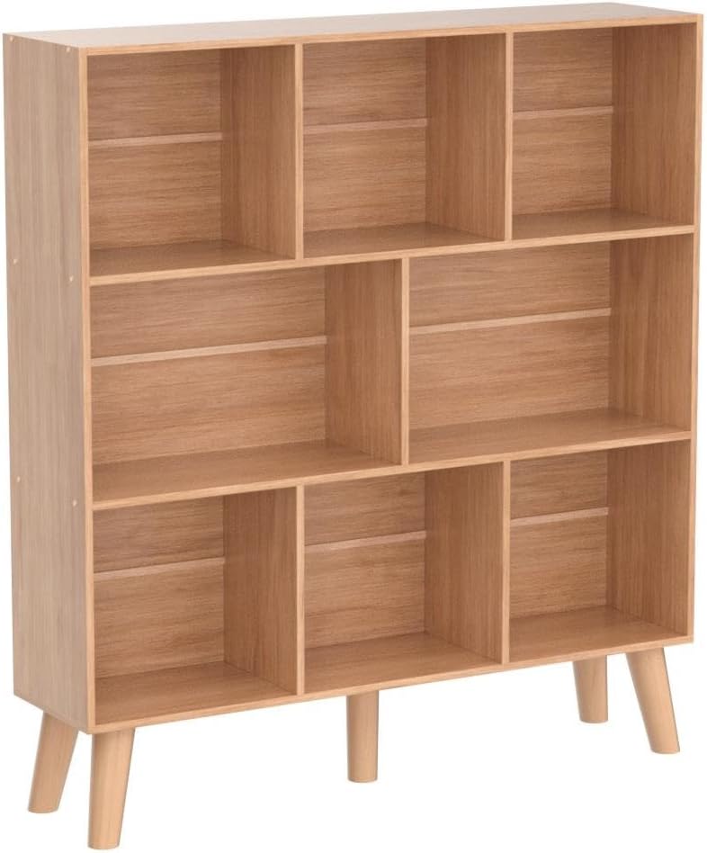 3-Tier Cube Bookshelf with Legs – Modern Boho Open Storage Organizer for Home or Office