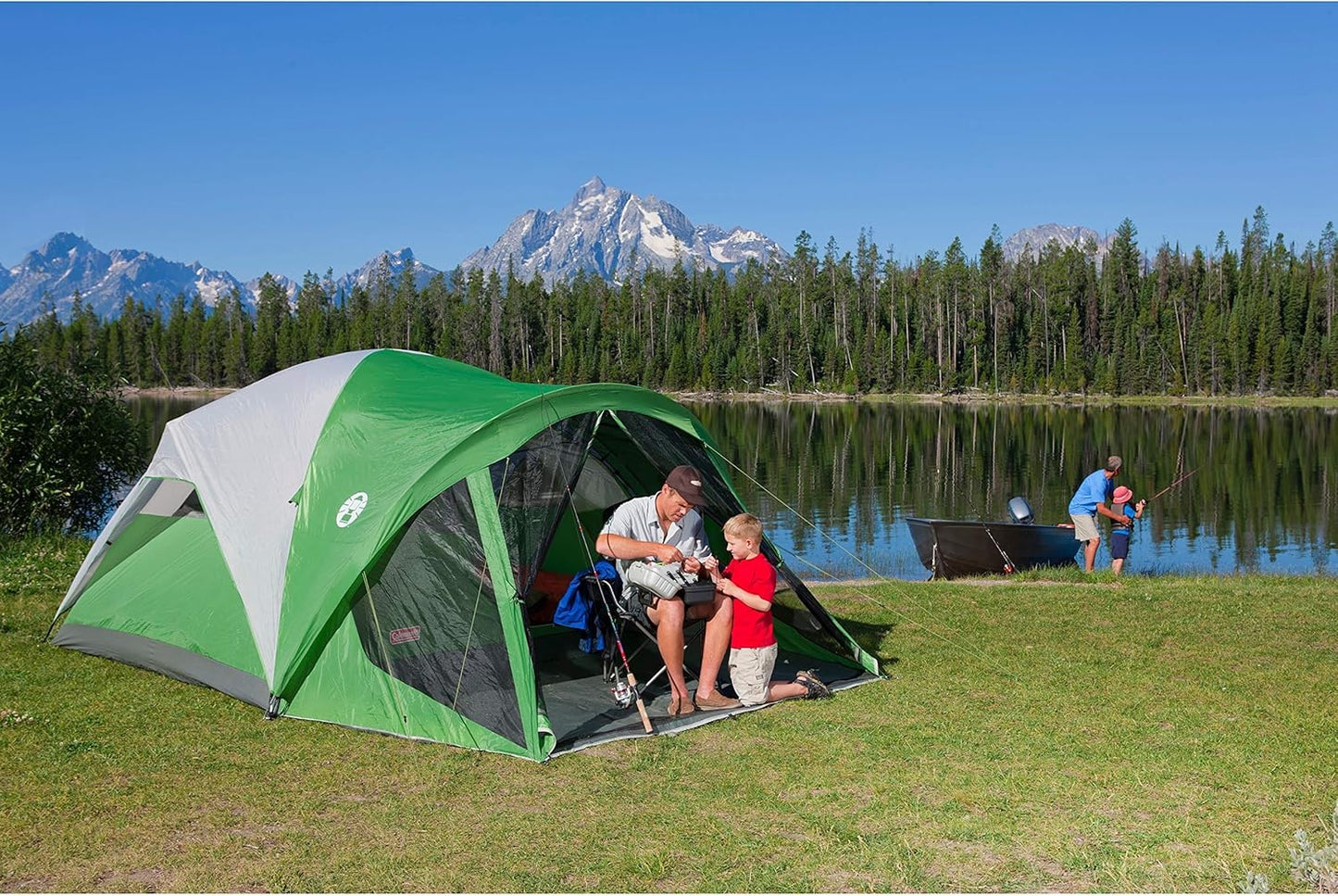 6/8-Person Weatherproof Camping Tent with Spacious Interior, Screened Porch, Rainfly, Easy Setup & Carry Bag – Ideal for Family Outdoor Adventures