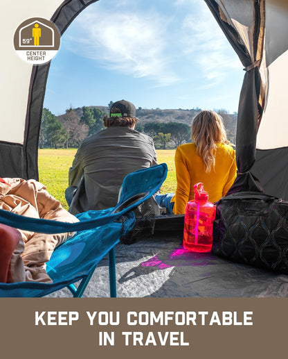 Instant Cabin Camping Tent for 4/6/8/10 People – Quick 60-Second Setup, Waterproof Rainfly, Windproof Design, and Portable Carry Bag for Family Outdoor Adventures