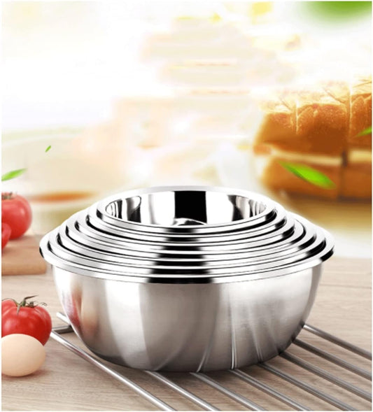 304 Stainless Steel Mixing Bowls 7-Piece Set, Pots and Pans Nesting Bowls, Kitchen & Dining Cookware Sets, Baking, Cooking