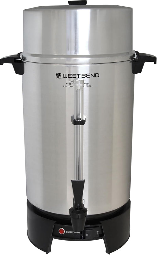 33600 100-Cup Commercial Coffee Urn – NSF Approved, Polished Aluminum, Automatic Temperature Control, Fast Brewing & Easy Cleanup (Silver)