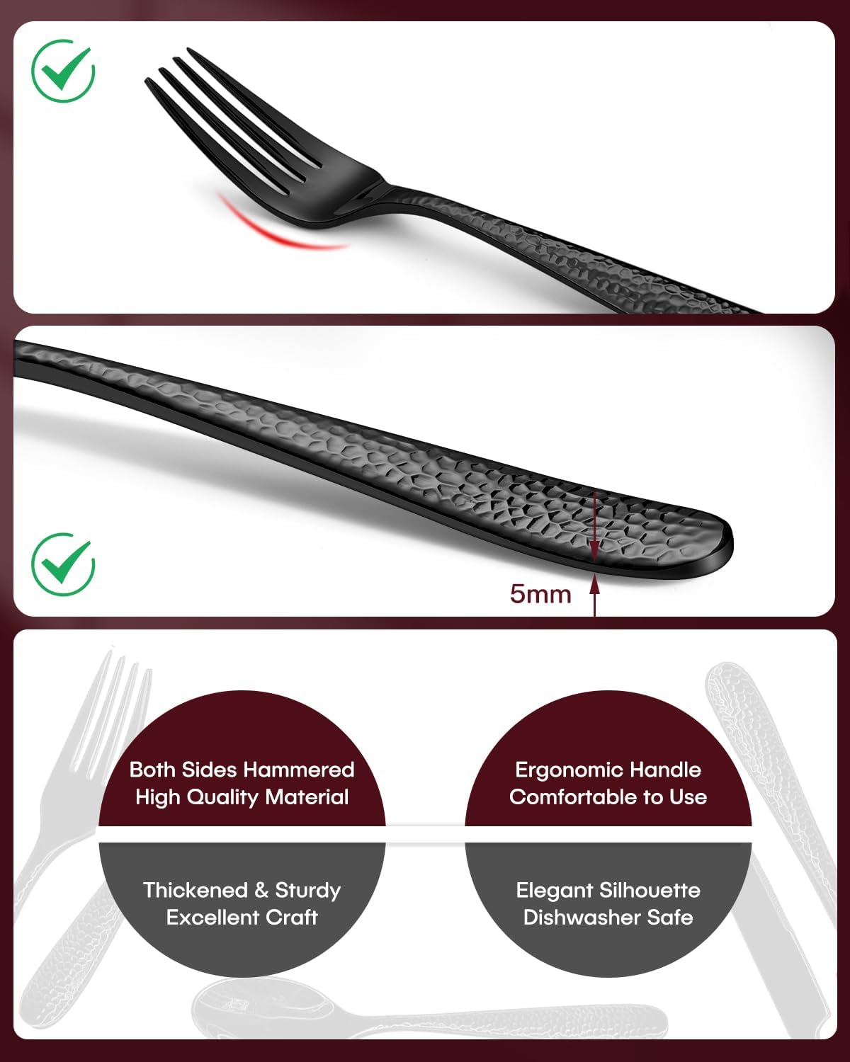 48-Piece Flatware Set – Heavy-Duty Stainless Steel Utensils for 8, Includes Spoons, Forks & Knives