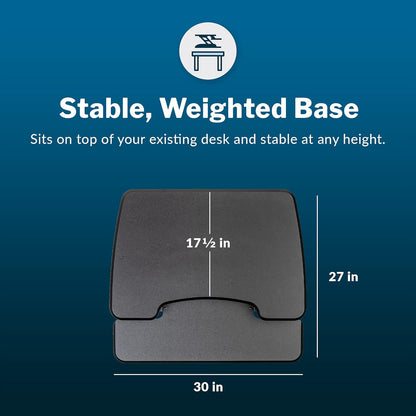 Essential 30 Two-Tier Standing Desk Converter – Adjustable Sit-Stand Riser with 11 Height Settings, 30" Wide (Black)