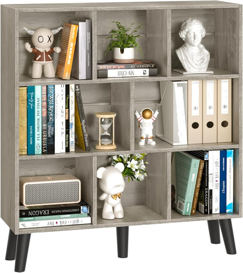 3-Tier Cube Bookshelf with Legs – Modern Boho Open Storage Organizer for Home or Office
