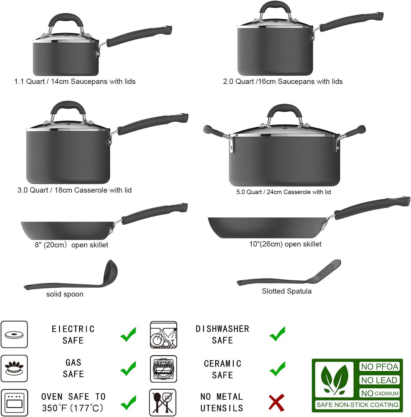 Basics 12-Piece Aluminum NS Cookware Set  Non-Stick