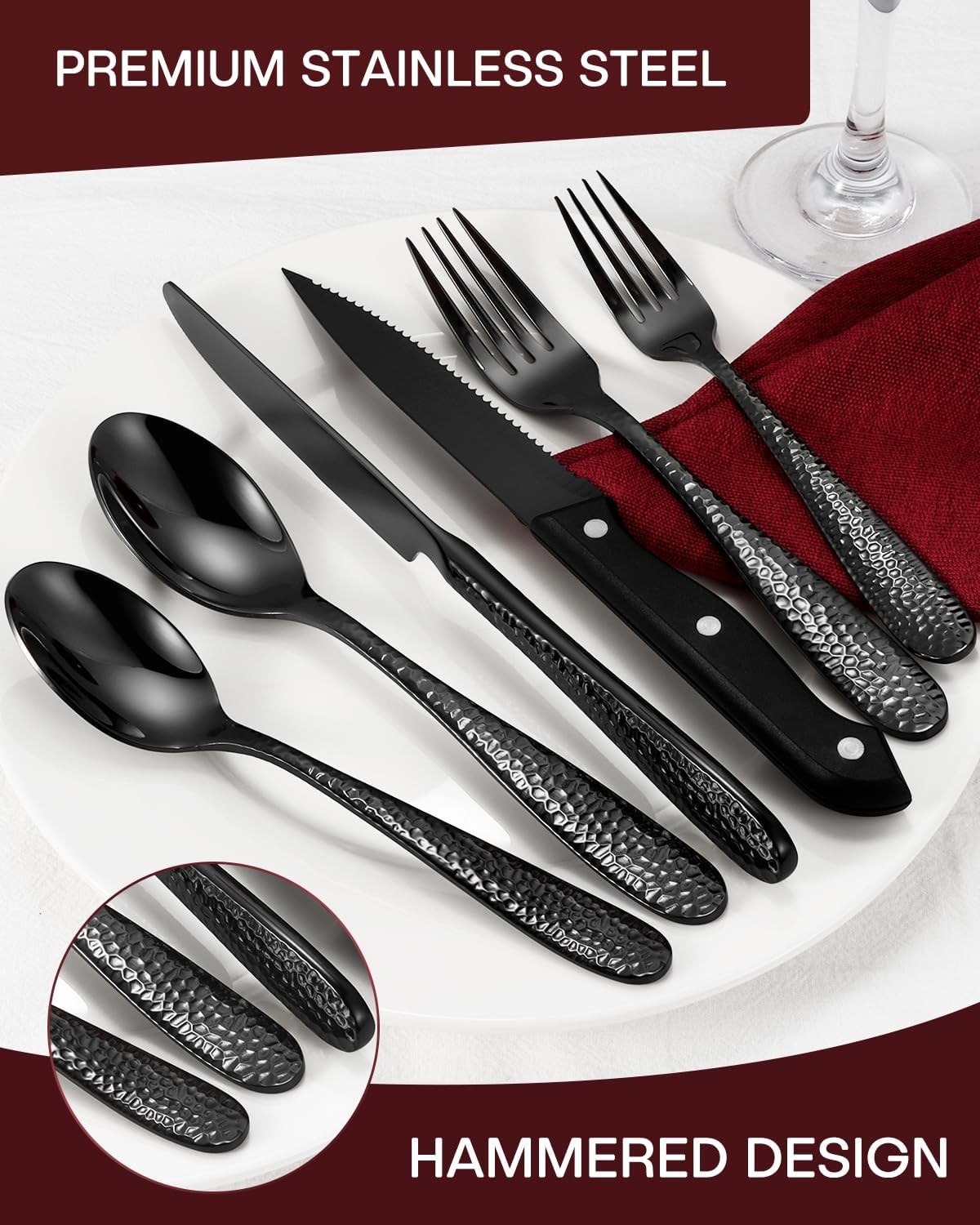 48-Piece Flatware Set – Heavy-Duty Stainless Steel Utensils for 8, Includes Spoons, Forks & Knives