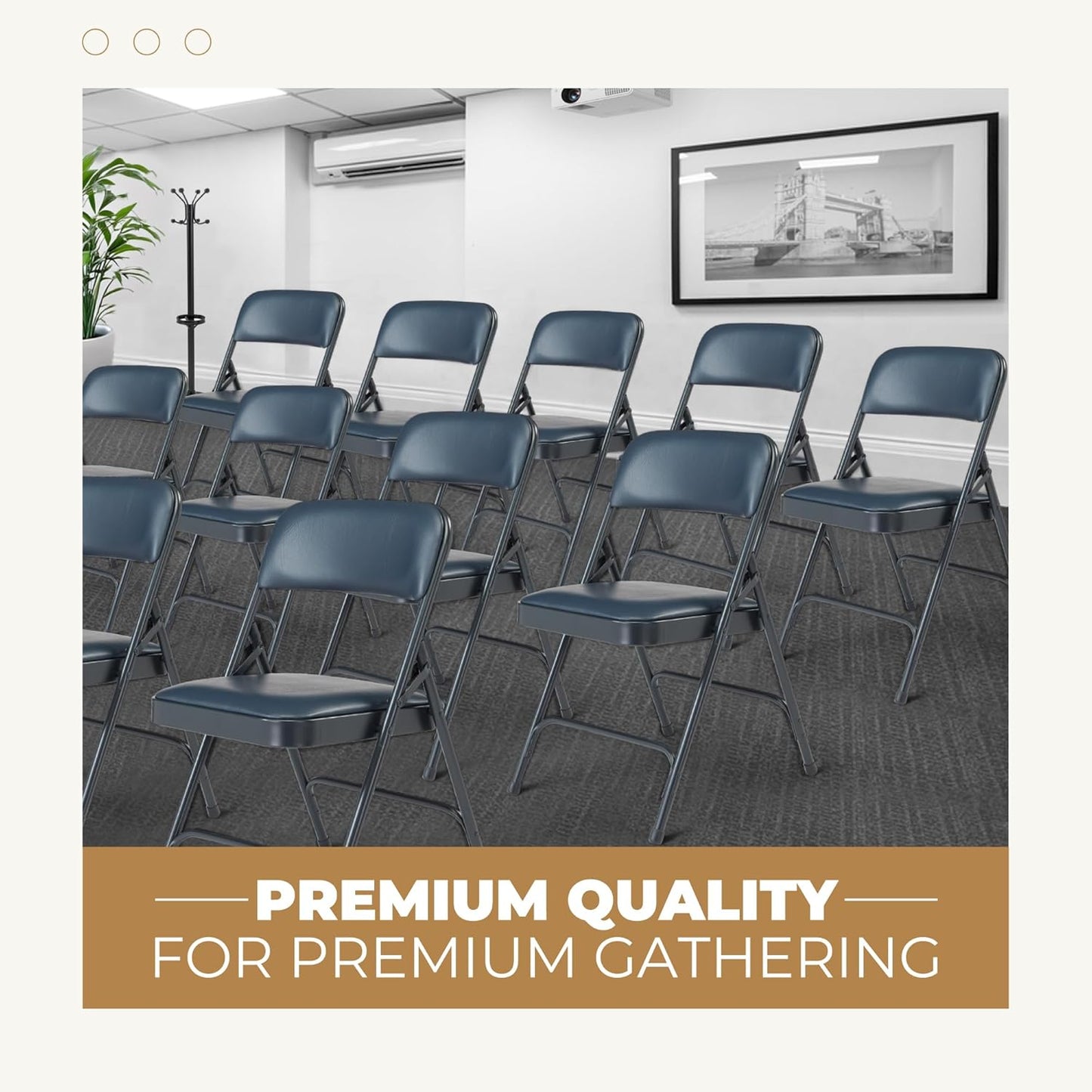 (4 Pack) Premium Vinyl Padded Folding Chairs – Ideal for Home, Office & Events