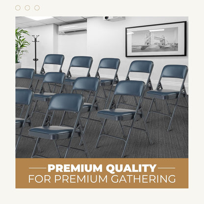 (4 Pack) Premium Vinyl Padded Folding Chairs – Ideal for Home, Office & Events