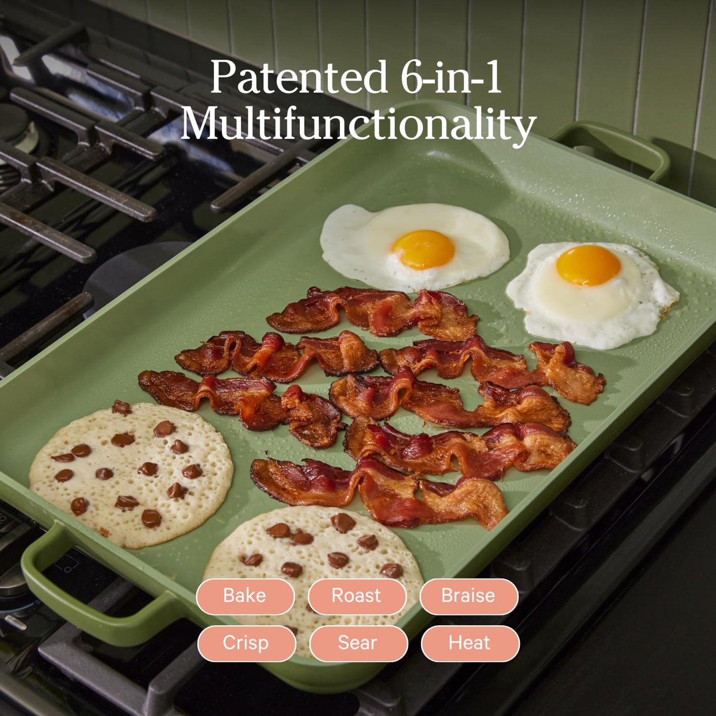 5-Piece Nonstick Ceramic Bakeware Set – Toxin-Free Cast Aluminum with Oven Pan, Bakers & Mat