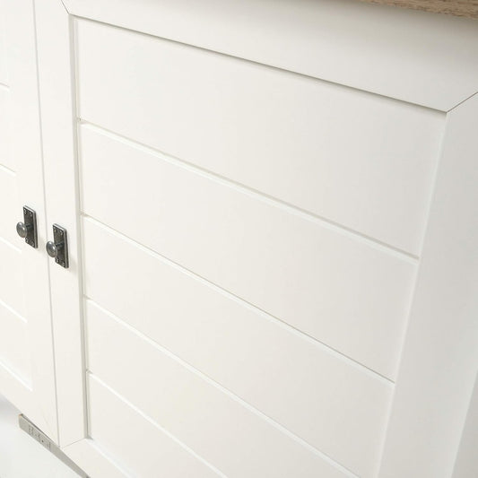 Soft White Cottage Road Pantry Cabinet – Freestanding Storage Solution for Home