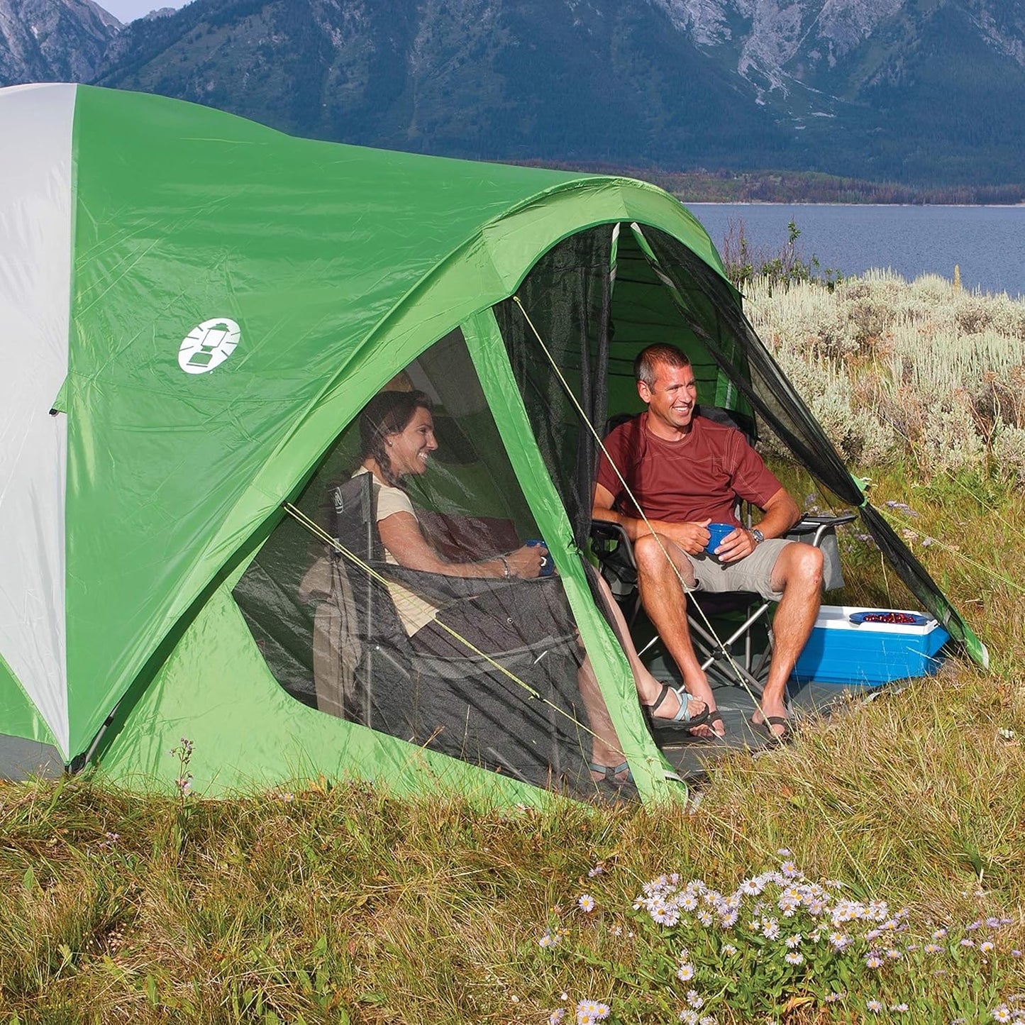 6/8-Person Weatherproof Camping Tent with Spacious Interior, Screened Porch, Rainfly, Easy Setup & Carry Bag – Ideal for Family Outdoor Adventures