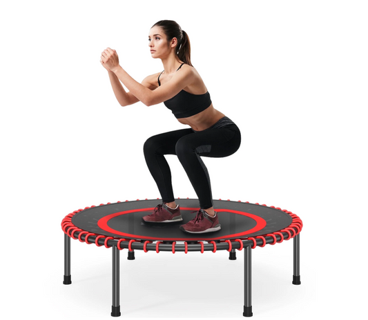 JOZ Mini Trampoline, 40 inch Fitness Trampoline with Bungees, Exercise Rebounder for Adults/Kids, Workout 300 lb Weight